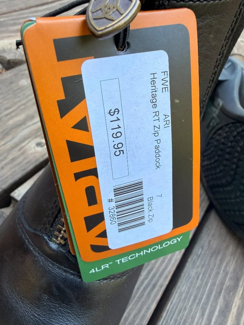 Ariat Heritage RT Zip Paddock Boots - Size 6.5 - Black - Equestrian